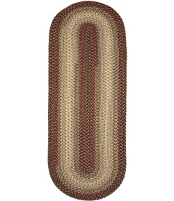 Rhody Easy Living Spanish Red EL73 2 ft. X 8 ft. Oval Runner Braided Rug