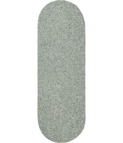 Rhody Elegance Dusty Sage EG22 2 ft. X 8 ft. Oval Runner Braided Rug