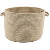 Rhody Happy Braids Solid SandBeige HB03 10 in. X 8 in. Basket Braided Rug