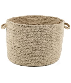 Rhody Happy Braids Solid SandBeige HB03 18 in. X 12 in. Basket Braided Rug
