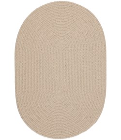 Rhody Happy Braids Solid SandBeige HB03 8 ft. X 11 ft. Oval Braided Rug