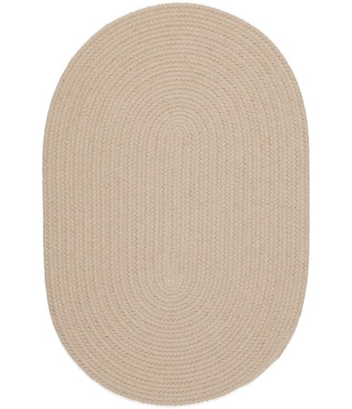 Rhody Happy Braids Solid SandBeige HB03 7 ft. X 9 ft. Oval Rug