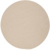 Rhody Happy Braids Solid SandBeige HB03 8 ft. X 8 ft. Round Braided Rug