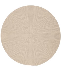 Rhody Happy Braids Solid SandBeige HB03 4 ft. X 4 ft. Round Braided Rug