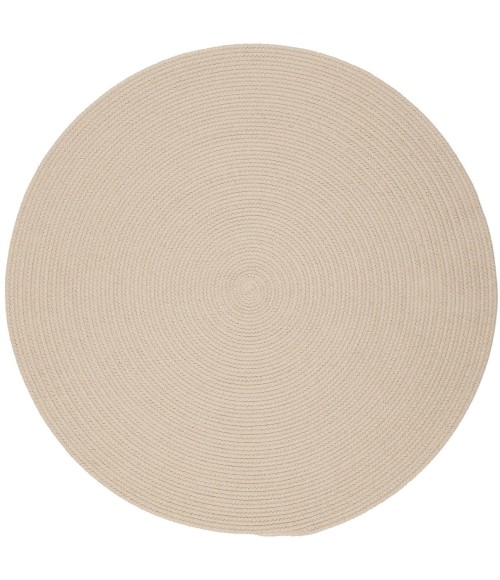 Rhody Happy Braids Solid SandBeige HB03 4 ft. X 4 ft. Round Rug