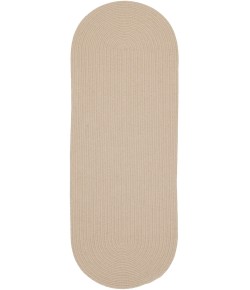 Rhody Happy Braids Solid SandBeige HB03 2 ft. X 8 ft. Oval Runner Braided Rug