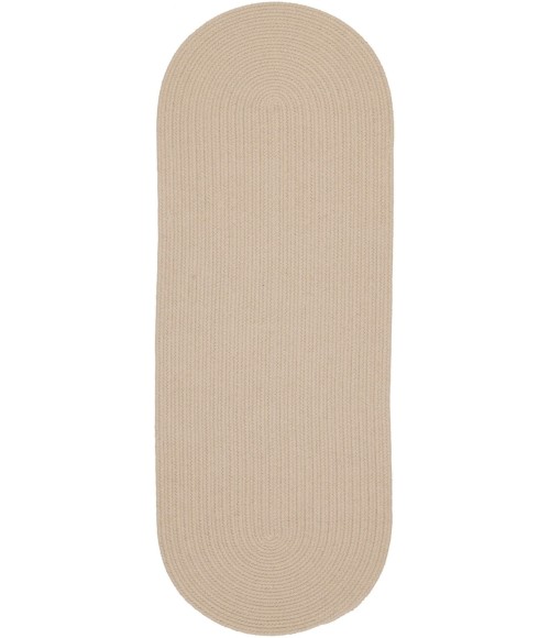 Rhody Happy Braids Solid SandBeige HB03 2 ft. X 8 ft. Oval Runner Rug