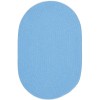 Rhody Happy Braids Solid Aqua Blue HB07 8 ft. X 11 ft. Oval Braided Rug