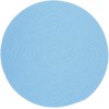 Rhody Happy Braids Solid Aqua Blue HB07 8 ft. X 8 ft. Round Braided Rug