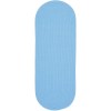 Rhody Happy Braids Solid Aqua Blue HB07 2 ft. X 8 ft. Oval Runner Braided Rug