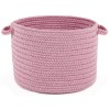 Rhody Happy Braids Solid Pink HB08 10 in. X 8 in. Basket Braided Rug