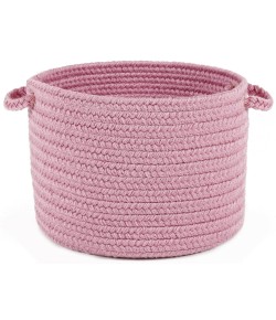 Rhody Happy Braids Solid Pink HB08 14 in. X 10 in. Basket Braided Rug