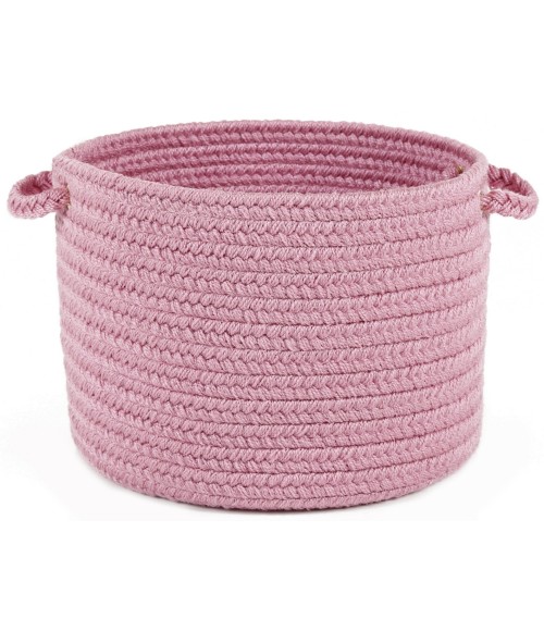 Rhody Happy Braids Solid Pink HB08 14 in. X 10 in. Basket Rug