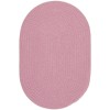 Rhody Happy Braids Solid Pink HB08 8 ft. X 11 ft. Oval Braided Rug