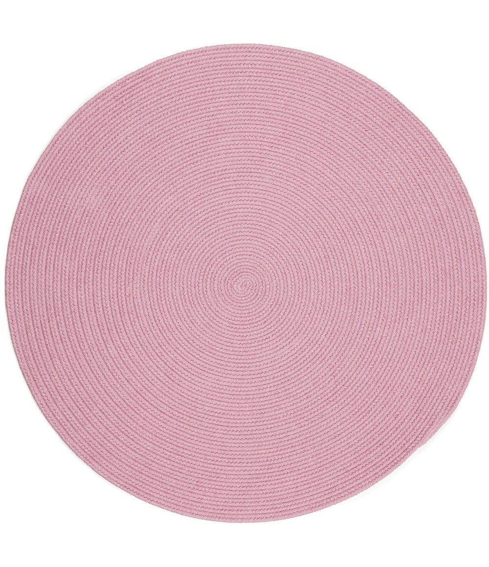 Rhody Happy Braids Solid Pink Rug HB08 8X8 Round - Rugs Town