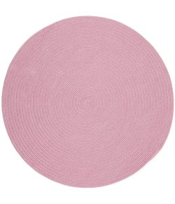 Rhody Happy Braids Solid Pink HB08 10 ft. X 10 ft. Round Braided Rug