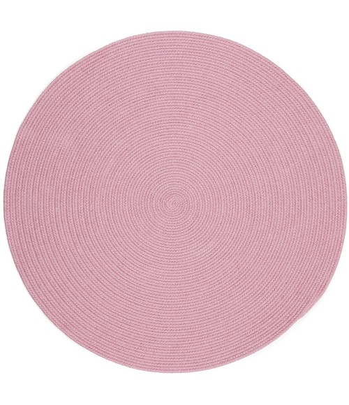 Rhody Happy Braids Solid Pink HB08 10 ft. X 10 ft. Round Rug