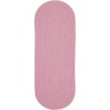 Rhody Happy Braids Solid Pink HB08 2 ft. X 8 ft. Oval Runner Braided Rug