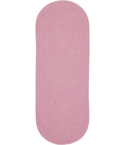 Rhody Happy Braids Solid Pink HB08 2 ft. X 8 ft. Oval Runner Rug