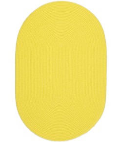 Rhody Happy Braids Solid Yellow HB14 7 ft. X 9 ft. Oval Braided Rug