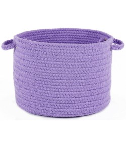 Rhody Happy Braids Solid Violet HB15 14 in. X 10 in. Basket Braided Rug