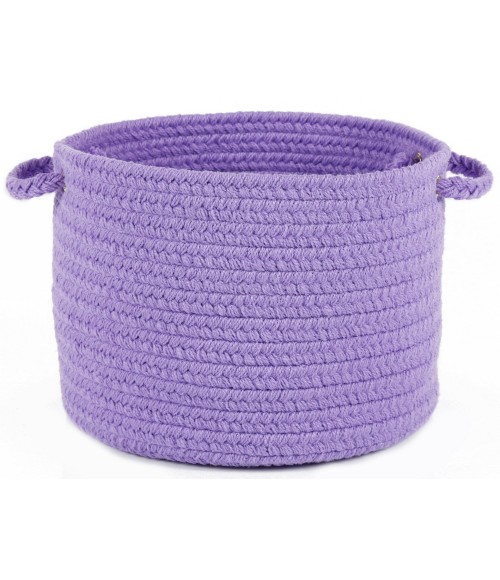 Rhody Happy Braids Solid Violet HB15 14 in. X 10 in. Basket Rug