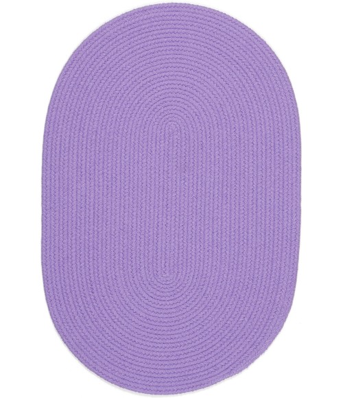 Rhody Happy Braids Solid Violet HB15 8 ft. X 11 ft. Oval Rug