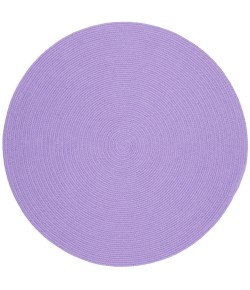 Rhody Happy Braids Solid Violet HB15 8 ft. X 8 ft. Round Braided Rug