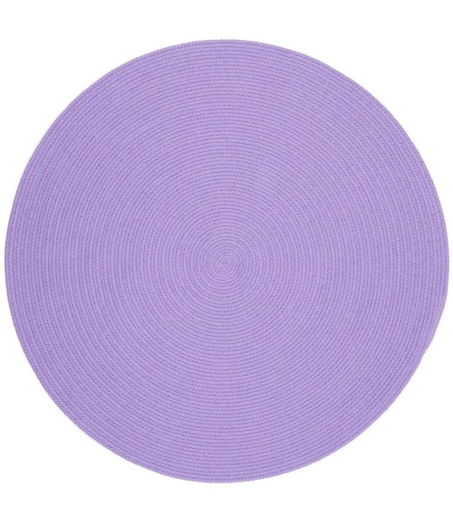 Rhody Happy Braids Solid Violet HB15 8 ft. X 8 ft. Round Rug