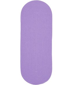 Rhody Happy Braids Solid Violet HB15 2 ft. X 4 ft. Oval Runner Braided Rug