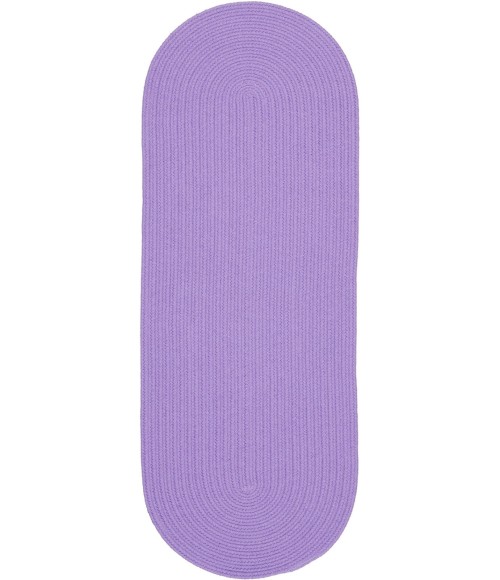 Rhody Happy Braids Solid Violet HB15 2 ft. X 8 ft. Oval Runner Rug