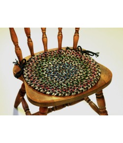 Rhody Katie Brown KA33 15 in. X 15 in. Chair Pad Set-of-4 Braided Rug