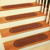 Rhody Katie Burgundy KA43 8 in. X 28 in. Stair Tread Set-of-4 Braided Rug