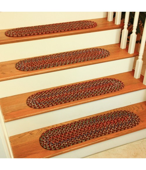 Rhody Katie Burgundy KA43 8 in. X 28 in. Stair Tread Set-of-4 Rug