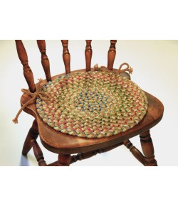 Rhody Katie Camel KA53 15 in. X 15 in. Chair Pad Set-of-4 Braided Rug