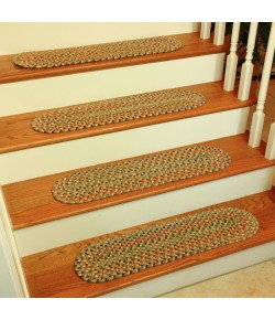 Rhody Katie Camel KA53 8 in. X 28 in. Stair Tread Set-of-4 Braided Rug