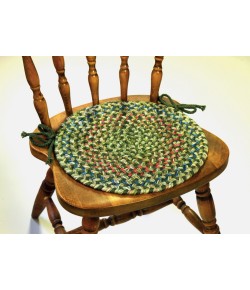 Rhody Katie Sage KA63 15 in. X 15 in. Chair Pad Set-of-4 Braided Rug