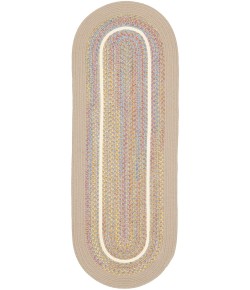 Rhody Kids' Isle SandBeige KI03 2 ft. X 4 ft. Oval Runner Braided Rug