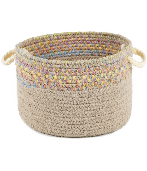 Rhody Kids' Isle SandBeige KI03 14 in. X 10 in. Basket Rug