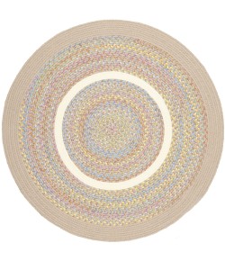 Rhody Kids' Isle SandBeige KI03 10 ft. X 10 ft. Round Braided Rug