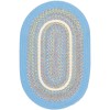 Rhody Kids' Isle Aqua Blue KI07 7 ft. X 9 ft. Oval Braided Rug
