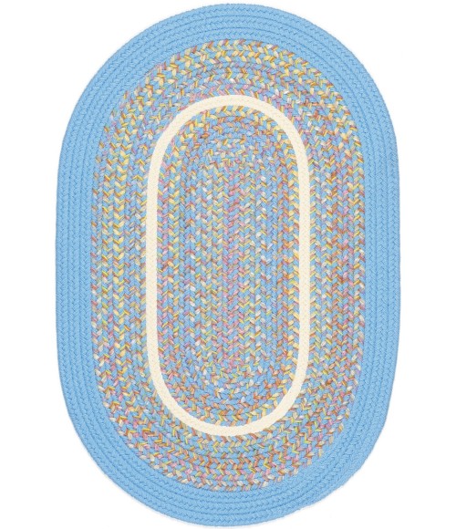 Rhody Kids' Isle Aqua Blue KI07 10 ft. X 13 ft. Oval Rug