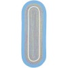 Rhody Kids' Isle Aqua Blue KI07 2 ft. X 4 ft. Oval Runner Braided Rug