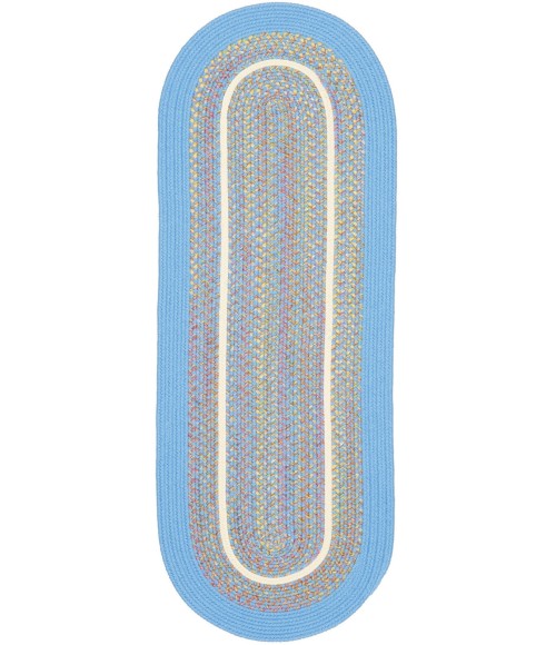 Rhody Kids' Isle Aqua Blue KI07 2 ft. X 4 ft. Oval Runner Rug