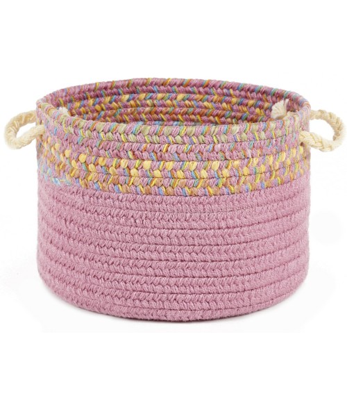 Rhody Kids' Isle Pink KI08 14 in. X 10 in. Basket Rug
