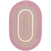 Rhody Kids' Isle Pink KI08 7 ft. X 9 ft. Oval Braided Rug