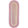 Rhody Kids' Isle Pink KI08 2 ft. X 4 ft. Oval Runner Braided Rug