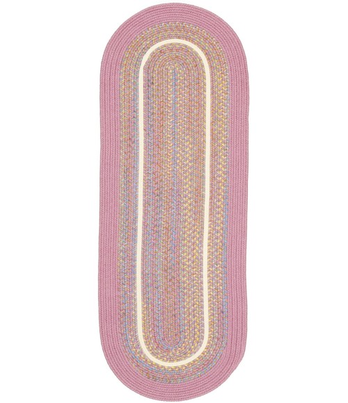 Rhody Kids' Isle Pink KI08 2 ft. X 6 ft. Oval Runner Rug