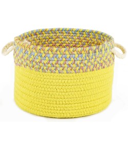 Rhody Kids' Isle Yellow KI14 18 in. X 12 in. Basket Braided Rug