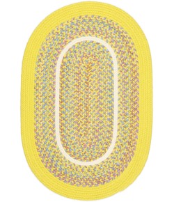 Rhody Kids' Isle Yellow KI14 10 ft. X 13 ft. Oval Braided Rug